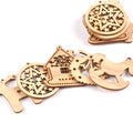 10pcs Christmas Tree Ornament Wooden Hanging Pendants house wreath Bell Elk Star Christmas Decorations for Home m2129 Qme mix