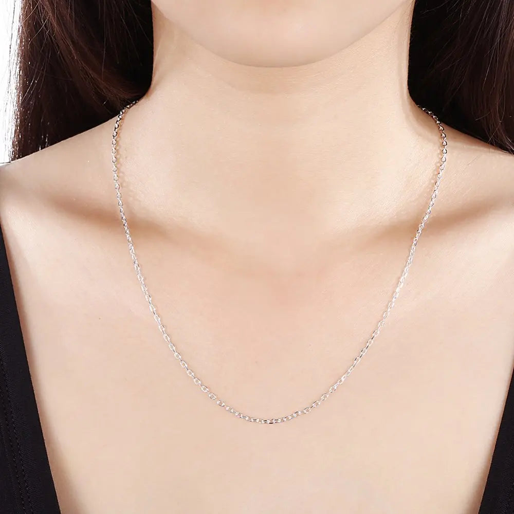 2mm Rolo Square Chain Classic,2017 New Glam Fashion Jewelry Europe Style Soul 925 Sterling Silver Bijoux Gift For Men Women Qme