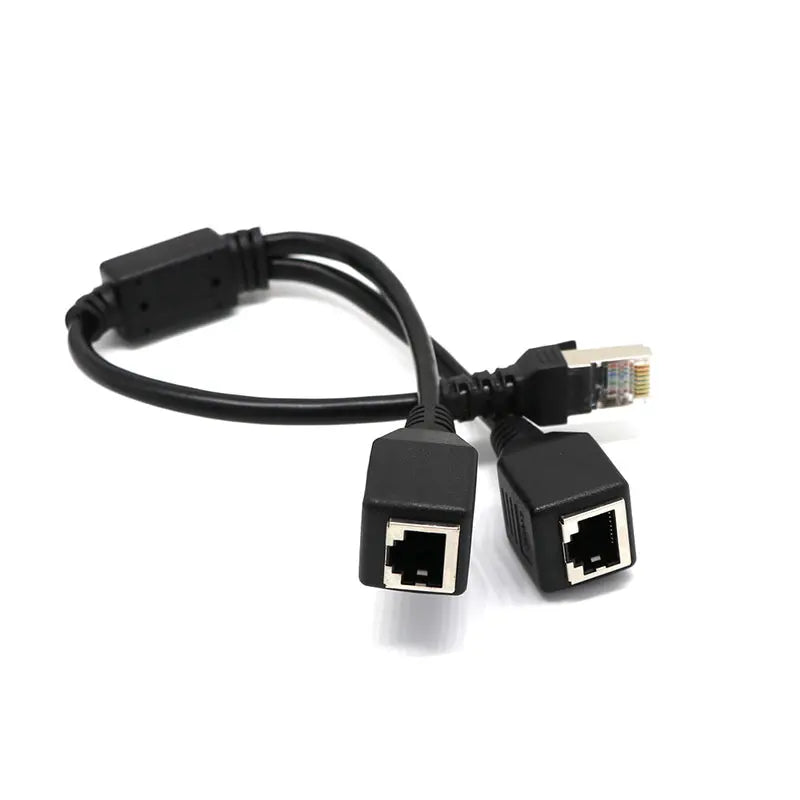 ESCAM RJ45 Ethernet Y Splitter Adapter Cable 1 to 2 Port Switch Adapter Cord for CAT 5/CAT 6 LAN Ethernet Qme