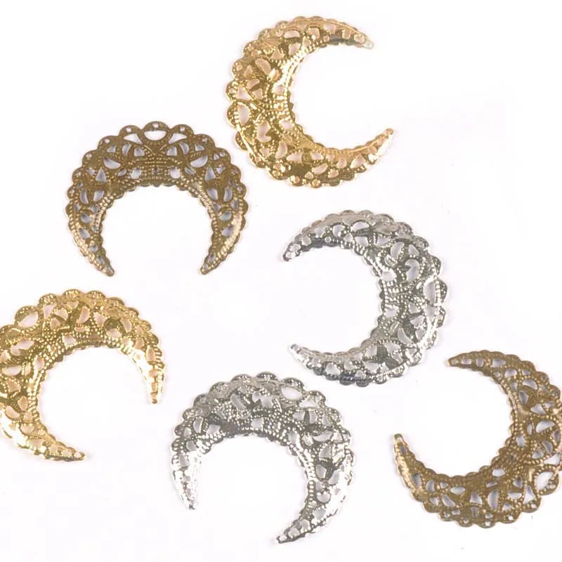 20Pcs 43x38mm Metal Crafts Filigree Flower Wraps Connectors Embellishments For Scrapbooking Diy Handicraft Home Decor YK0740 Qme