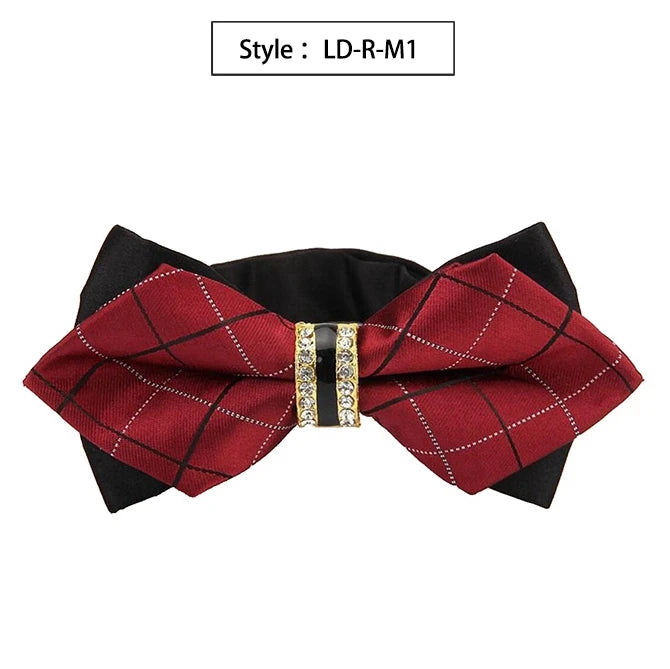 Bowtie Groom Mens Colourful Plaid Cravat Gravata Fashion Male
