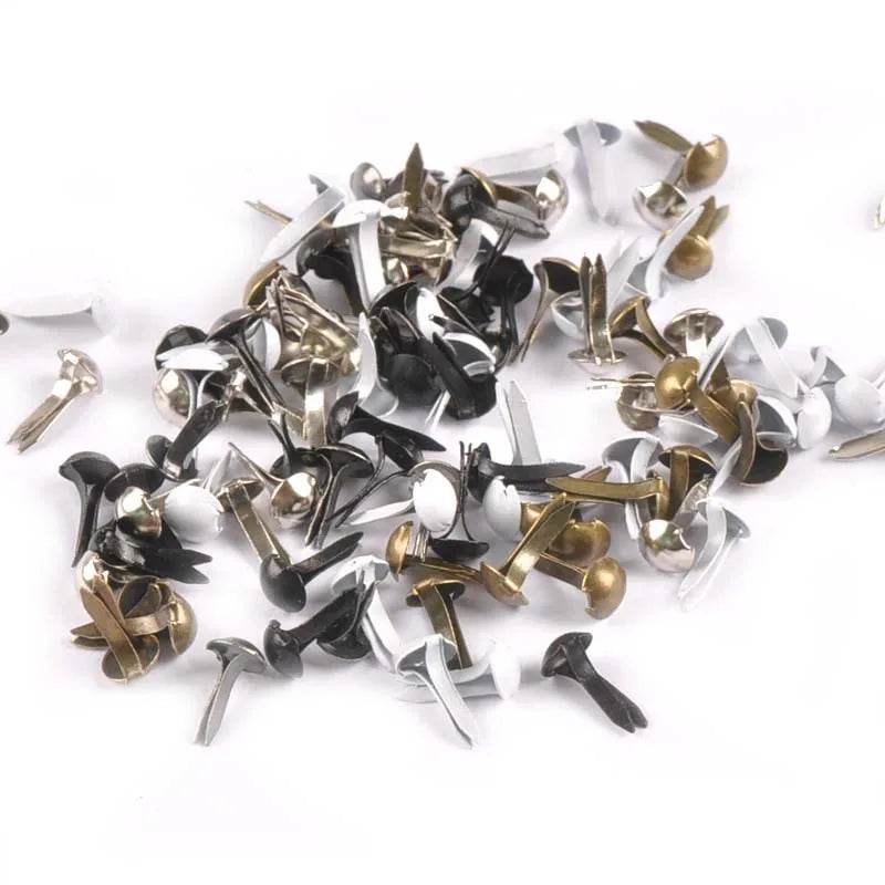100pcs 5x10mm Mix Round Fastener Brads Embellishment For Scrapbooking Supplies DIY Metal Crafts Accessories Shoes Decor c2147 Qme