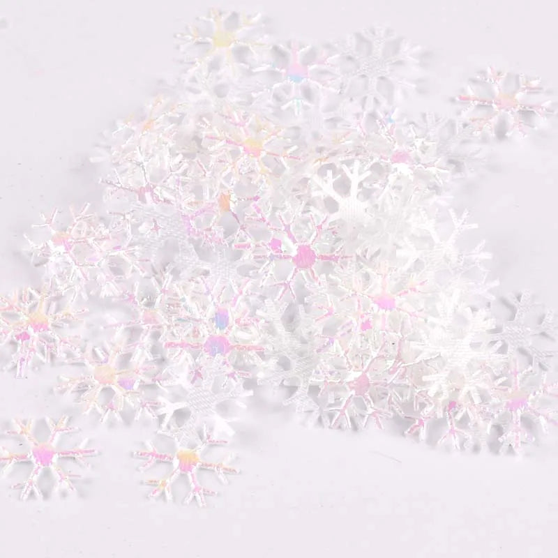 50pcs 15-40mm White Fake Snowflake Christmas Wedding Decoration DIY Scene New Year Xmas Tree Window Scrapbooking Decor c2324 Qme 22mm AB