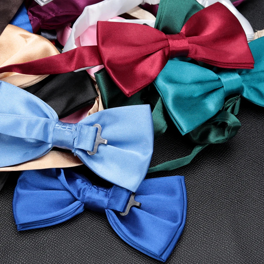 New Bow Tie Men Candy Colors Fashion Wedding Party Necktie Boys Solid Bowtie Male Dress Shirt Gift Dress Shirt Accessories Qme