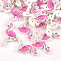 50Pcs 36x20mm Painted Flamingo Pattern Wooden Buttons For Clothes Accessories Scrapbook DIY Craft Handmade Sewing Supplies m1727 Qme Default Title