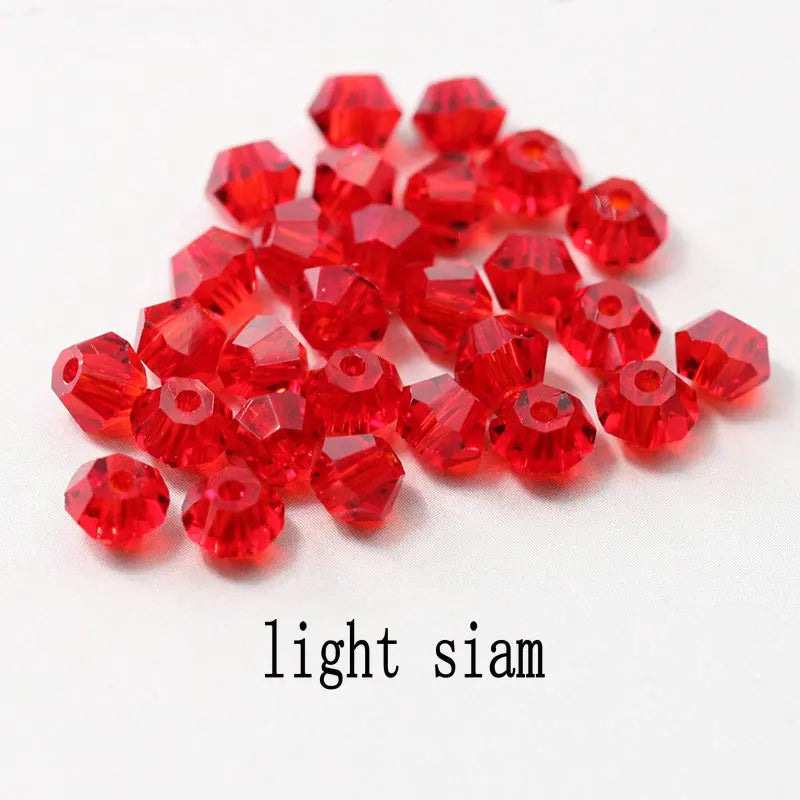 Top quality 6mm fashion Bicone beads Crystal Jewelry beads charms Glass Beads Loose Spacer Beads for DIY Jewelry Making 50pcs Qme light siam 6mm-50pcs