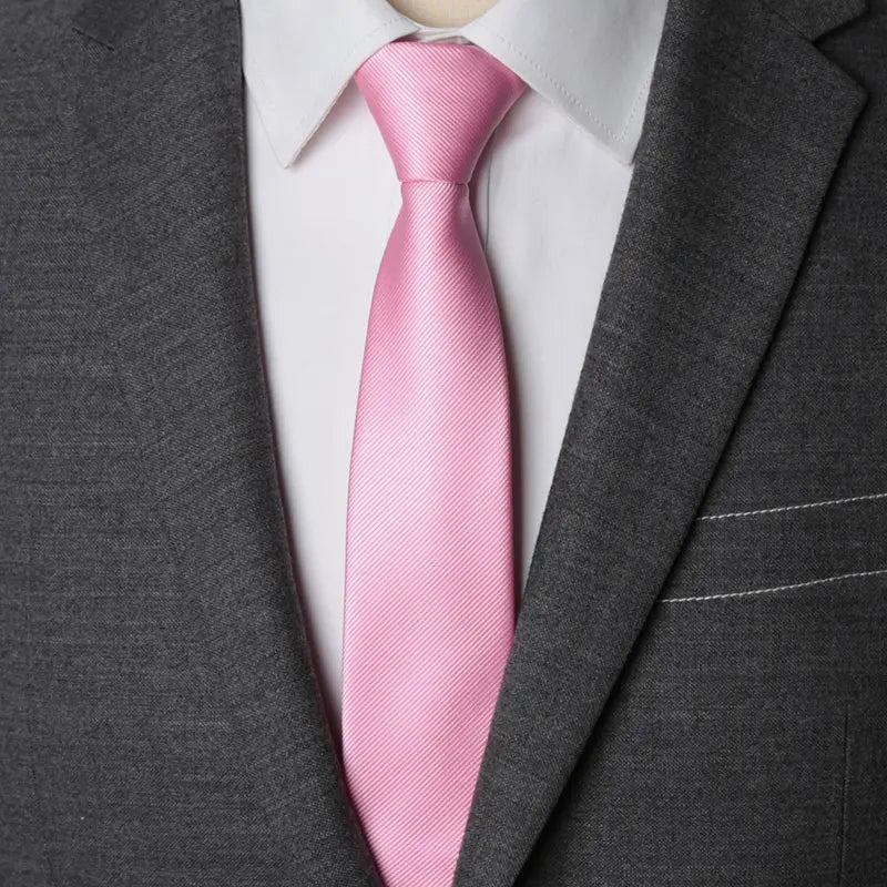 Men Necktie Zipper Lazy Tie Fashion Solid Ties Business Man Gravatas Qme PINK