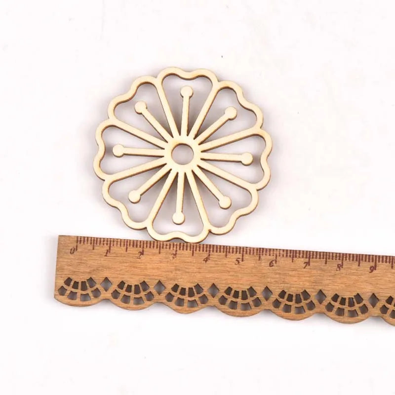 5Pcs Round/square Lace Pattern Unfinished Wood Slices DIY Crafts For Wooden Ornaments DIY Scrapbook Home Decor Accessories m2173 Qme 18