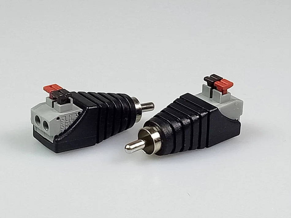 ESCAM 10pcs/lot RCA AV Balun Connector Plug Screw Terminal Pressed Type CAT5 to CCTV Camera Video Qme