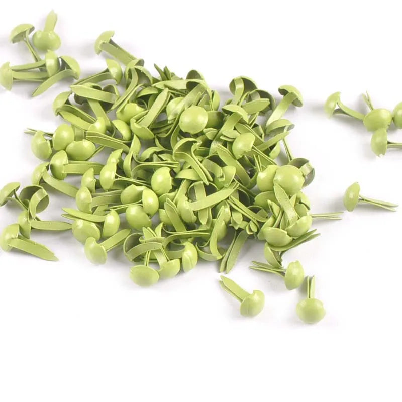 Mix Round Fastener Brads Embellishments For Scrapbook DIY Handmade Metal Crafts Accessories Shoes Decor 100pcs 5x10mm c2146 Qme green