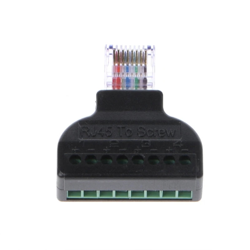ESCAM RJ45 Ethernet Male To 8 Pin AV Terminal Screw Adapter Converter Block Plug for CCTV camera Qme