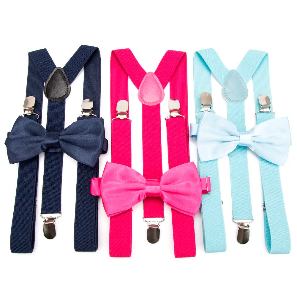 Suspenders Bow Tie Set Men Fashion Suspensorio for Man Boy Women Bowtie Braces Trousers Tirantes Wedding Leisure Shirt Stays Qme