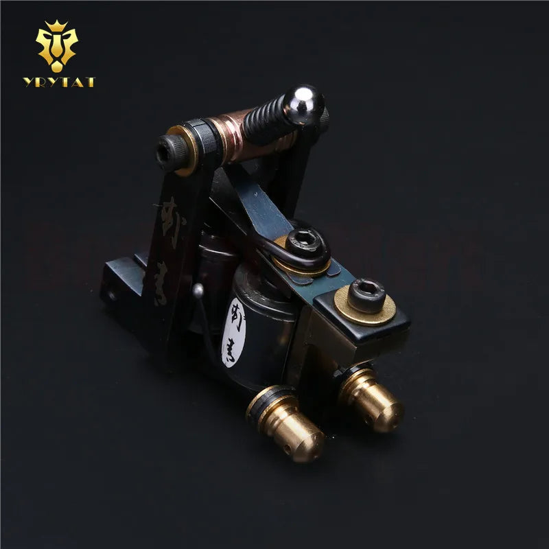 One Classical 10 Wrap Coil Liner Tattoo Machine Gun Traditional Handmade Coils Wire Cutting Iron Frame Supply Qme