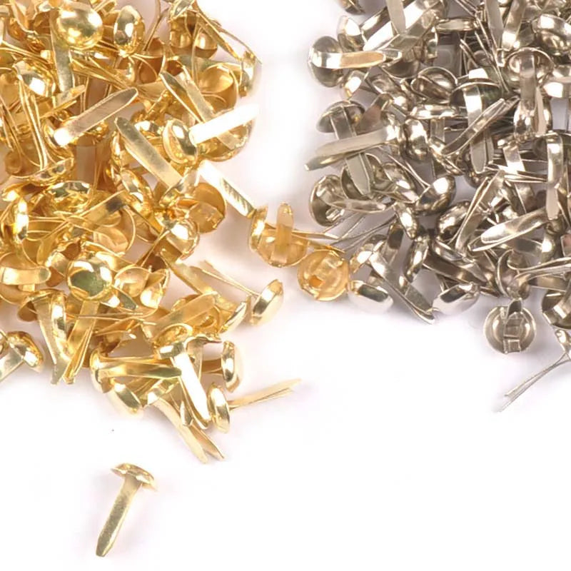 100Pcs Mix Round Brads Silver/golden Embellishments For Scrapbooking Metal Crafts Fastener Brad For Diy Decorations c2252 Qme