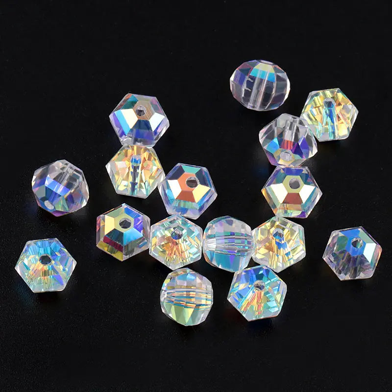 Best quality 8mm fashion glass beads octagon shape crystal beads lantern shape loose Spacer beads for Jewelry making 50pcs/bag Qme 8mm