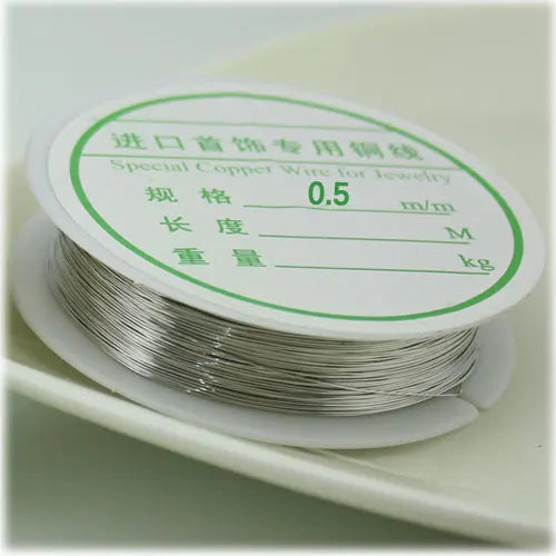 0.2mm-1mm Golden Silver Plated Copper Wire String Thread Metal Beading Wire for Necklace Bracelet Accessories Jewelry Making DIY Qme silver 05 8M