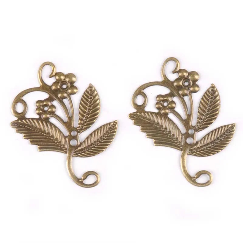 10Pcs 52x41mm Gold/silver/Bronze Metal Crafts Connectors Flower Filigree Wraps Diy Embellishment Gift Supplies Home Decor yk0732 Qme