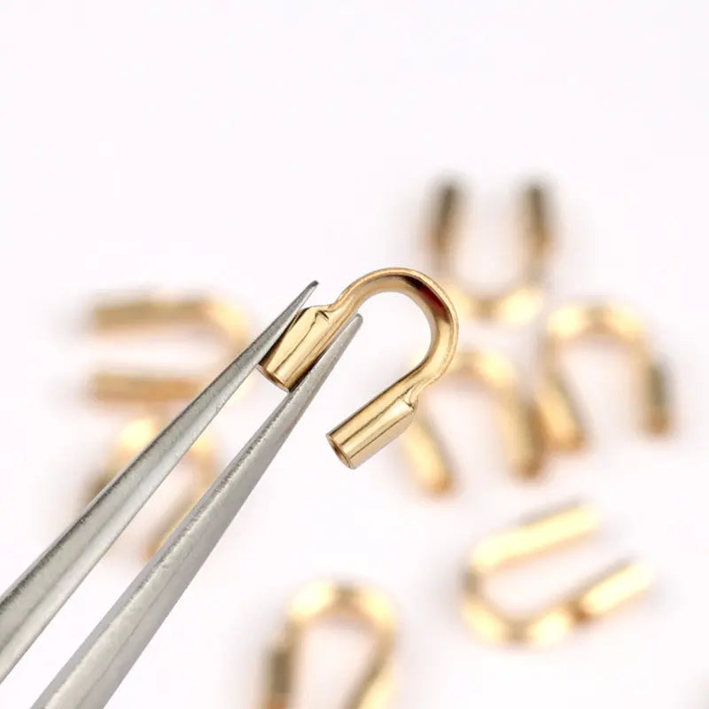 2019 New A Pair 5mm 14k Gold Filled Cord Clasps for Bracelet 14k Gold Filled End Clasps Necklace Connectors for Jewelry Making Qme