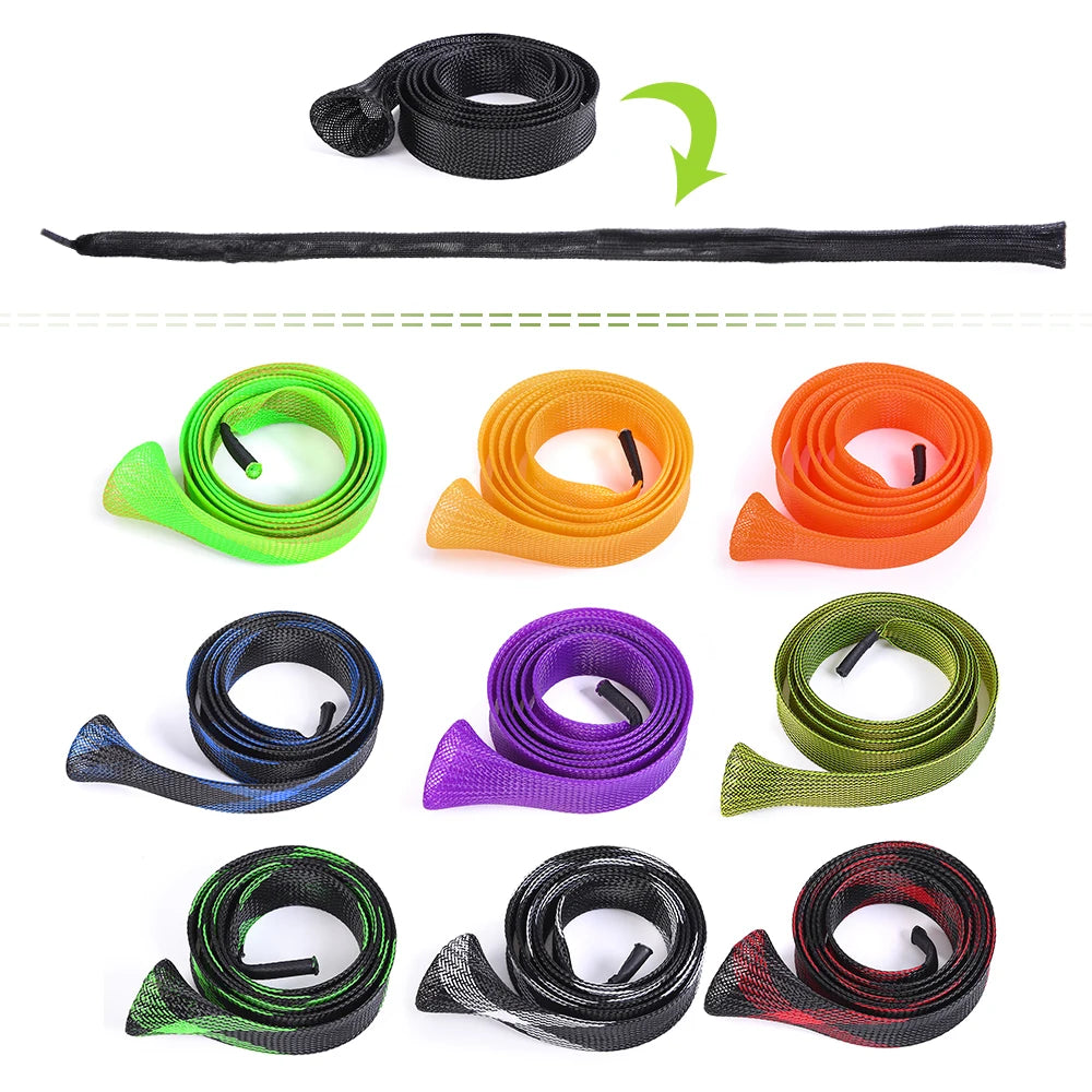 10 pcs 170cm Fishing Rod Cover Elastic Tangle Fishing Rod Protective Sheath Jacket Net Tube Cover Sleeve Fishing Rod Protective Qme