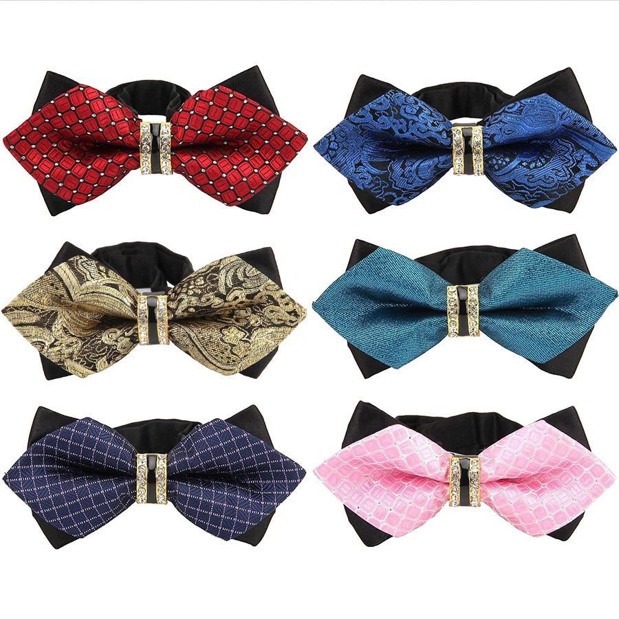 New Bowtie Groom Mens Colourful Plaid Cravat Gravata Fashion Male Butterfly Wedding Luxurious Bow Ties for Men Gift Accessories Qme