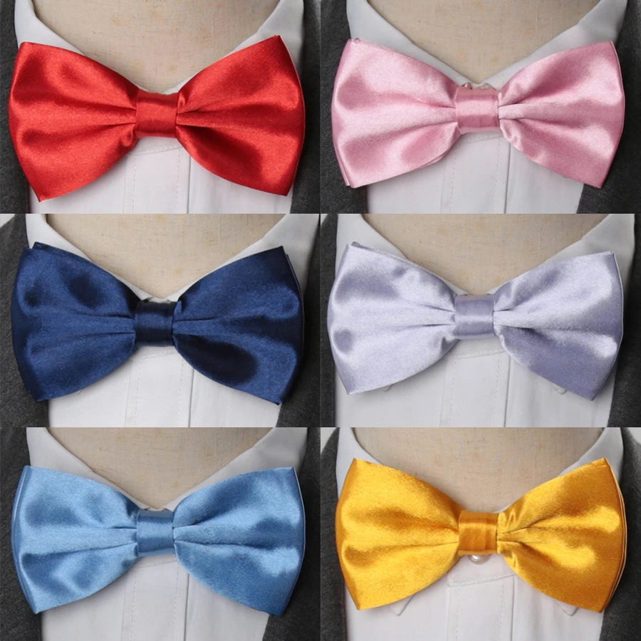 New Bow Tie Men Candy Colors Fashion Wedding Party Necktie Boys Solid Bowtie Male Dress Shirt Gift Dress Shirt Accessories Qme