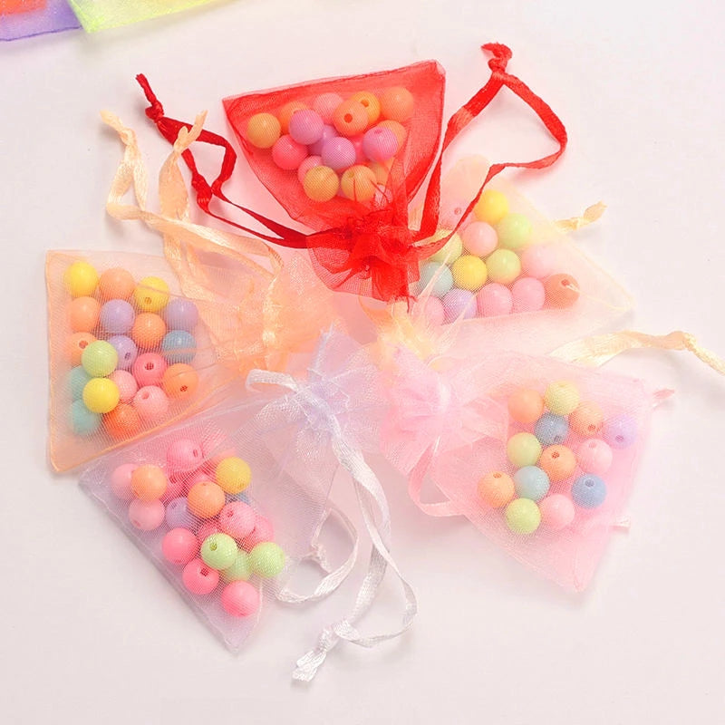 Wholesale 16 color 100pcs/lot 9*12cm organza Christmas wedding gift bags candy bag jewelry packing drawable organza bags&pouch Qme
