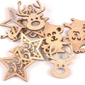 Natural Mix Christmas Reindeer/star/monkey Wooden Ornament For Home Decoration Wood Slices DIY Carft Arts Handicraft 10pcs m1853 Qme Default Title