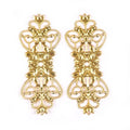 10Pcs Gold/silver/Bronze Tone Metal Crafts Connectors Filigree Wraps Diy Embellishments Scrapbooking Home Decor 75x31mm yk0731 Qme gold