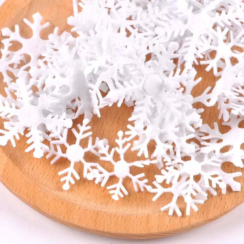 100pcs 15-40mm White Fake Snowflake Christmas Wedding Decoration DIY Scene New Year Xmas Tree Window Scrapbooking Decor c2164 Qme