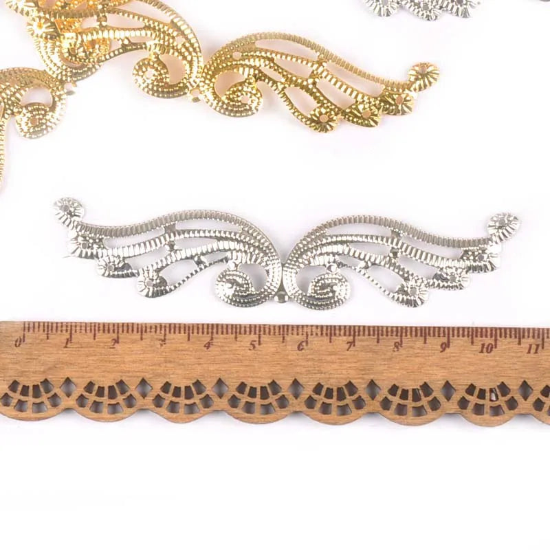 10Pcs 3 Colors Metal Connectors Crafts Flower Filigree Wraps Embellishments For Diy Scrapbooking Home Decor Accessories YK0743 Qme