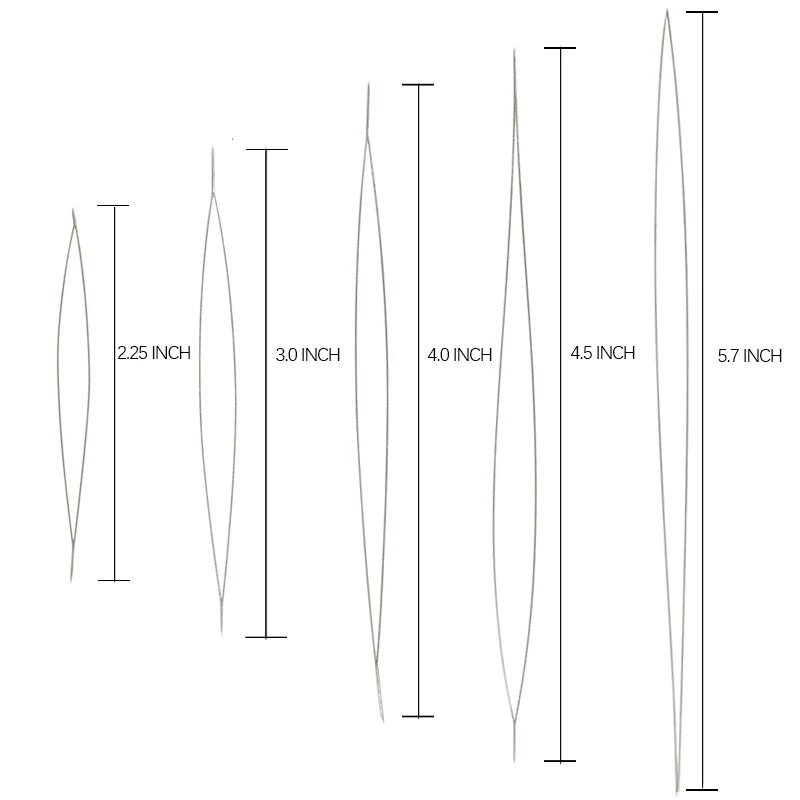 5pcs Big eye beading needles with bottle 5 size for embroidery beading Spring steel beading Curved needles Jewelry Making Tools Qme Mixed(1 for each)