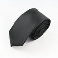 JEMYGINS Men's Tie 100% Silk Pure Black Tie 5cm Skinny Slim Tie High Quality Classic Business Casual Party Tie Wedding Qme 1