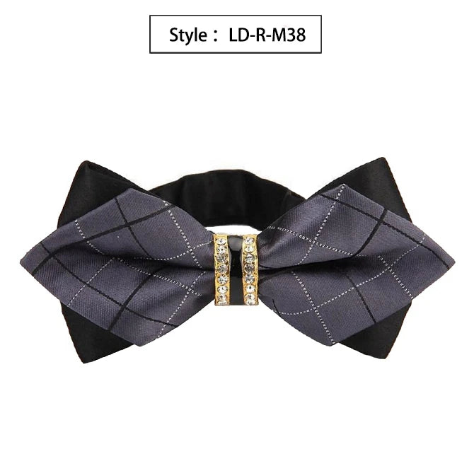 Bowtie Groom Mens Colourful Plaid Cravat Gravata Fashion Male