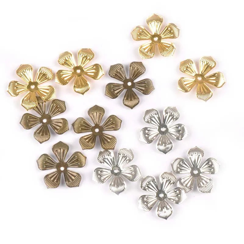 3 Colors Metal Crafts Flower Filigree Wraps Connectors Embellishments For Diy Handmade Scrapbooking Home Decor 50Pcs 22mm YK0742 Qme