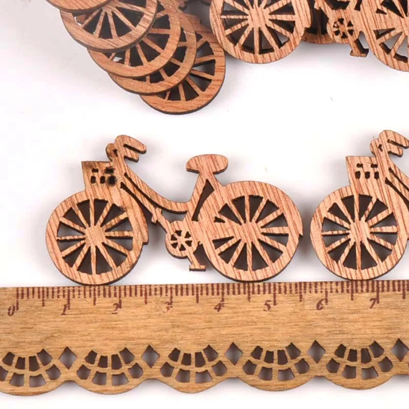 10pcs 49x29mm Brown Color Wood Slices Crafts For Handmade Scrapbooking Handicraft Wooden Ornament Sewing Accessories M1676 Qme