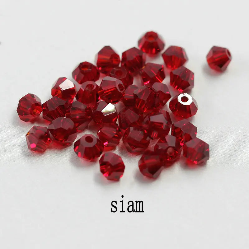 Top quality 6mm fashion Bicone beads Crystal Jewelry beads charms Glass Beads Loose Spacer Beads for DIY Jewelry Making 50pcs Qme siam 6mm-50pcs