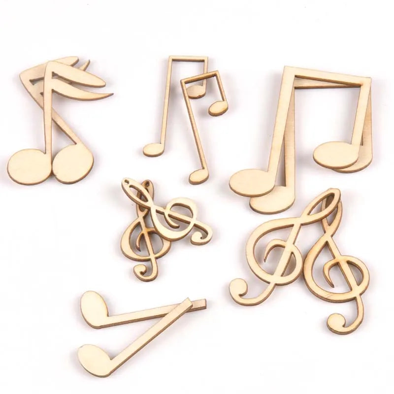 10pcs Wooden Crafts creativity Mixed note Pattern Scrapbooking Crafts wood decoration for Home Decoration m2139 Qme