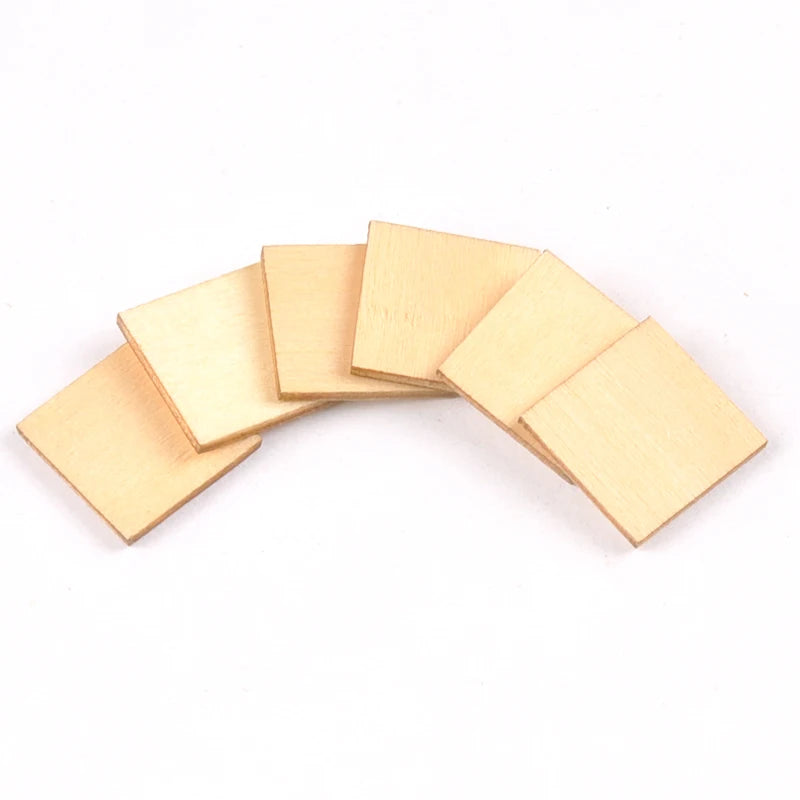 Mixed 10-100mm Wooden Crafts foursquare Pieces Scrapbooking Crafts wood decoration for Home Decoration m2133X Qme