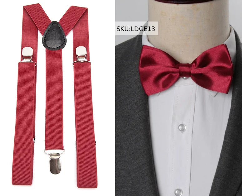 Suspenders Bow Tie Men Fashion Suspensorio Man Boy Women Bowtie