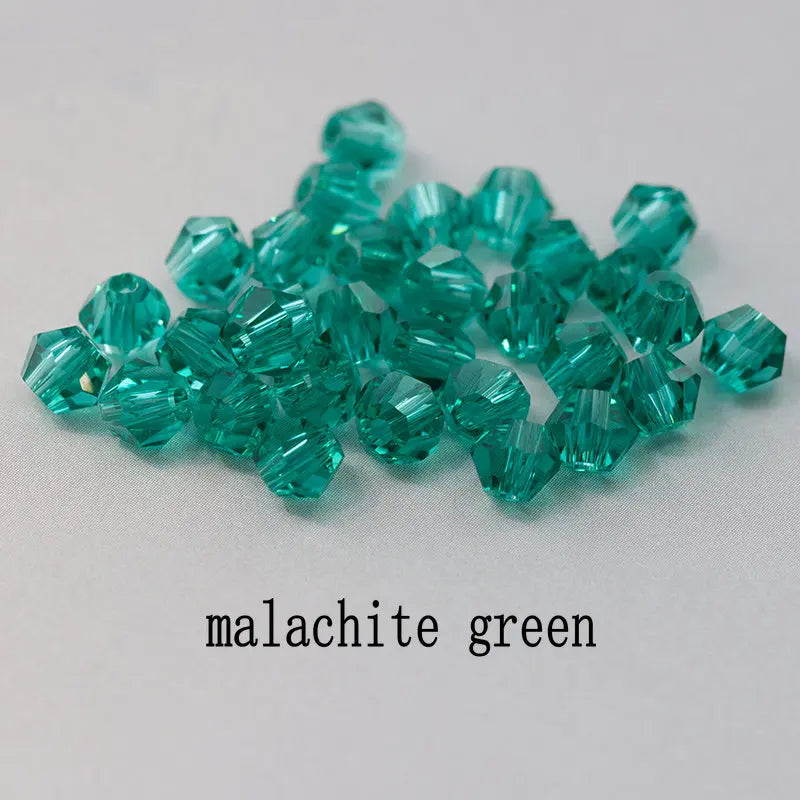 Top quality 6mm fashion Bicone beads Crystal Jewelry beads charms Glass Beads Loose Spacer Beads for DIY Jewelry Making 50pcs Qme malachite green 6mm-50pcs