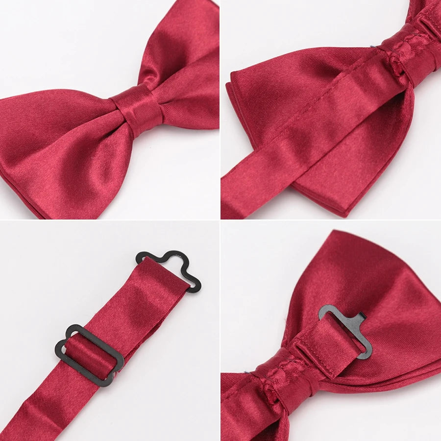 New Bow Tie Men Candy Colors Fashion Wedding Party Necktie Boys Solid Bowtie Male Dress Shirt Gift Dress Shirt Accessories Qme