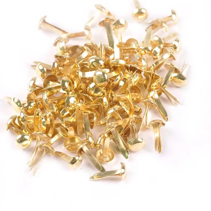 100Pcs Mix Round Brads Silver/golden Embellishments For Scrapbooking Metal Crafts Fastener Brad For Diy Decorations c2252 Qme