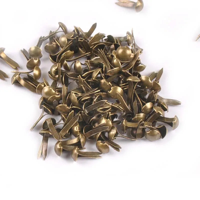 100pcs 5x10mm Mix Round Fastener Brads Embellishment For Scrapbooking Supplies DIY Metal Crafts Accessories Shoes Decor c2147 Qme