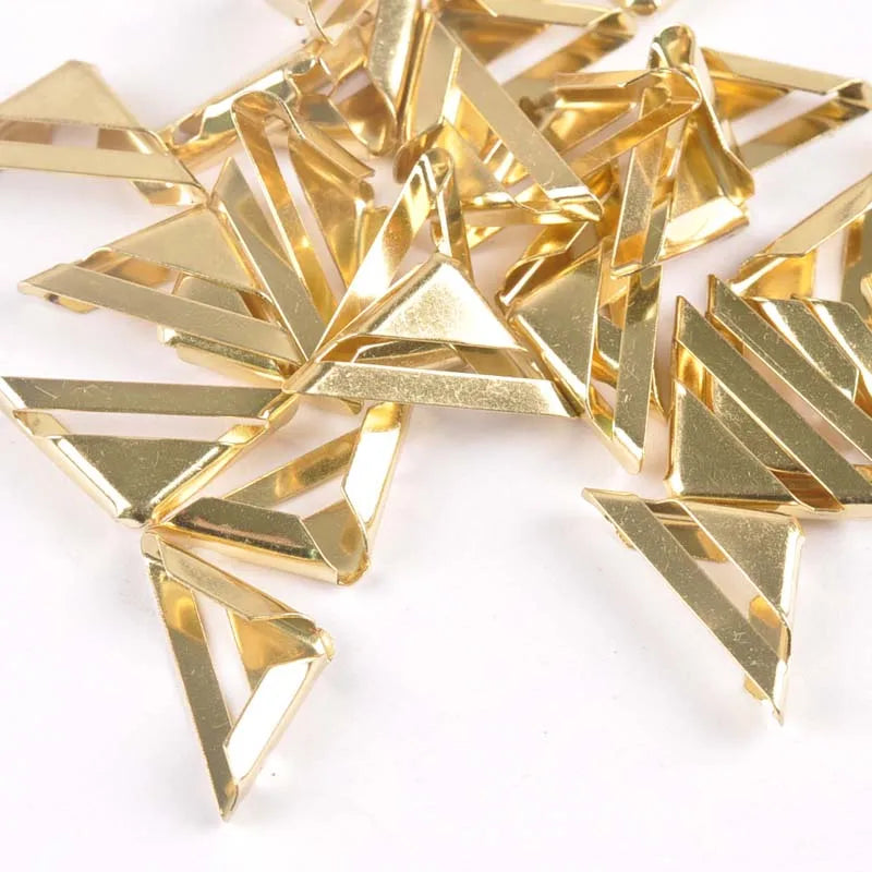 Gold Corners Protector For Trilateral Albums Menus Metal Crafts Folders Decor DIY Scrapbook Accessories 50pcs 15x15x2.5mm c1060 Qme