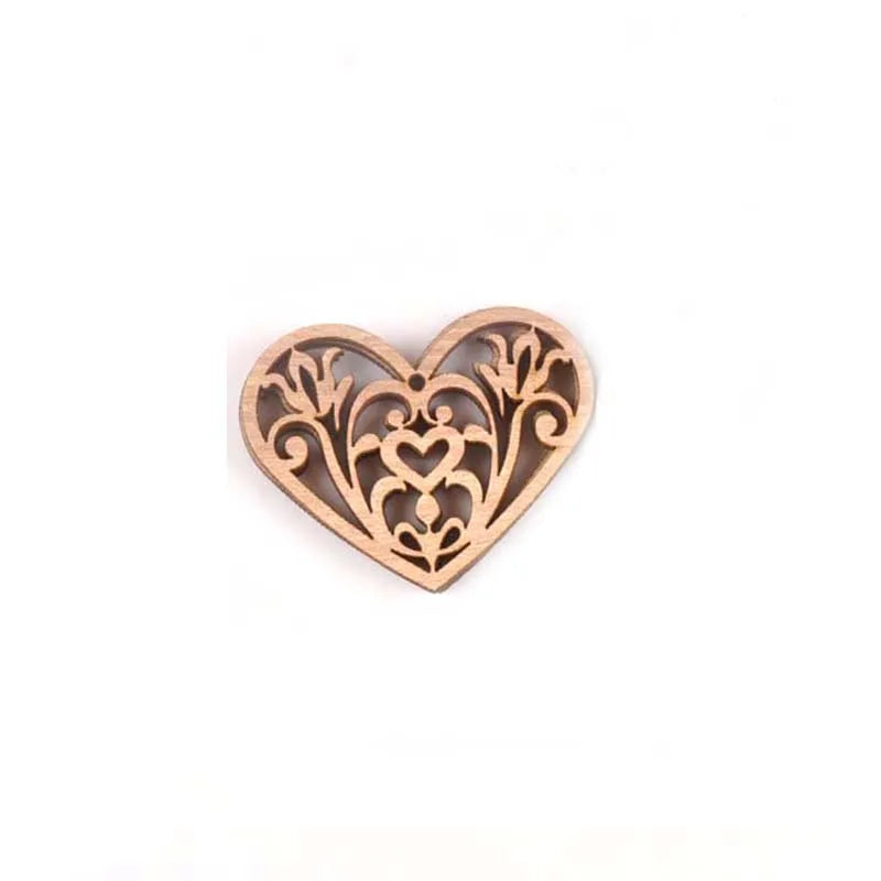 10pcs Unfinished Mixed Carved Heart Wooden Scrapbooking Crafts For Handmade DIY Handcraft Wood Slices Home Decoration m1842 Qme