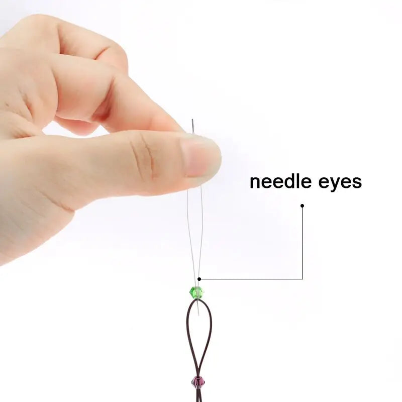5pcs Big eye beading needles with bottle 5 size for embroidery beading Spring steel beading Curved needles Jewelry Making Tools Qme
