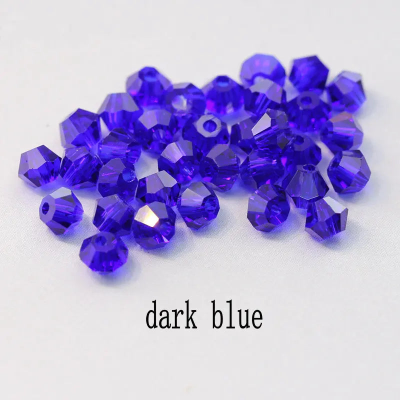 Top quality 6mm fashion Bicone beads Crystal Jewelry beads charms Glass Beads Loose Spacer Beads for DIY Jewelry Making 50pcs Qme dark blue 6mm-50pcs