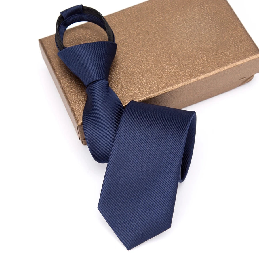 Men Necktie Zipper Lazy Tie Fashion Solid Ties Business Man Gravatas Qme