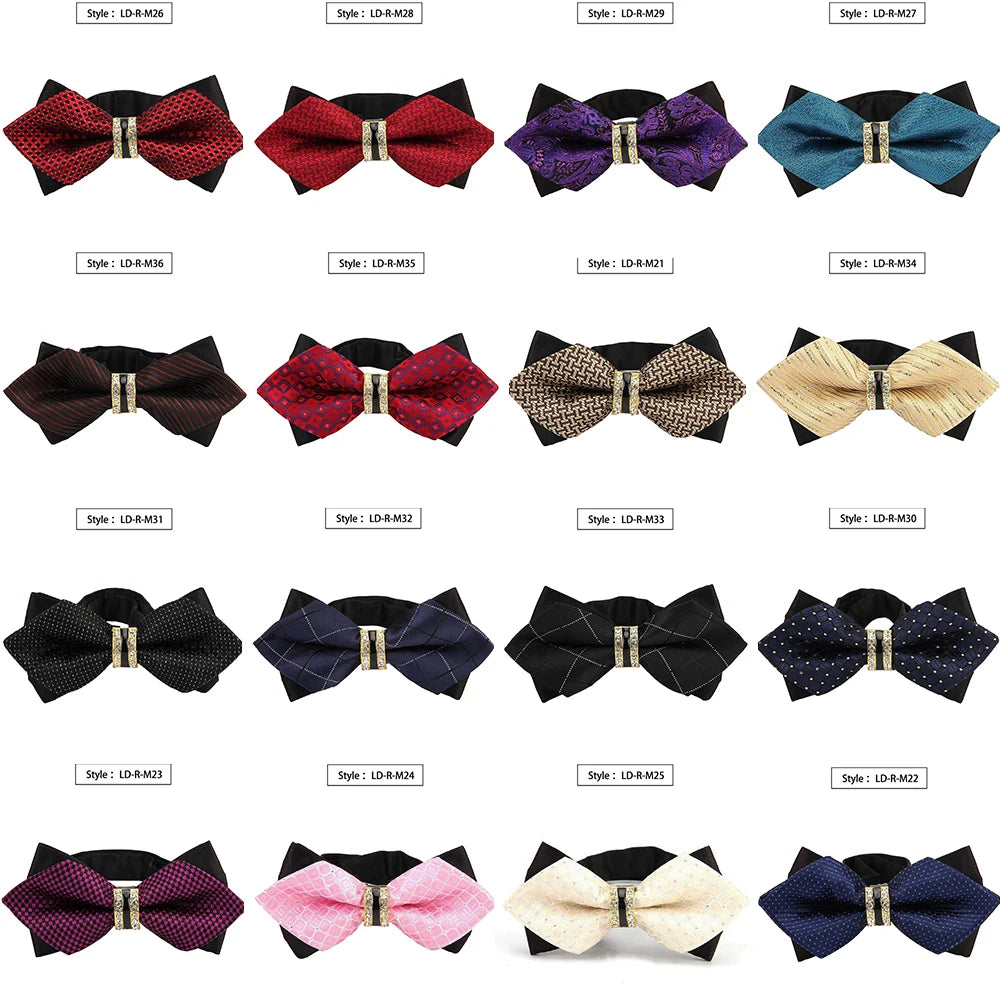 New Bowtie Groom Mens Colourful Plaid Cravat Gravata Fashion Male Butterfly Wedding Luxurious Bow Ties for Men Gift Accessories Qme