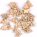 50pcs 22-30mm Natural Wood Crafts christmas trees DIY Scrapbooking For Wooden Ornament Home Decoration Sewing Accessories m2502 Qme Default Title